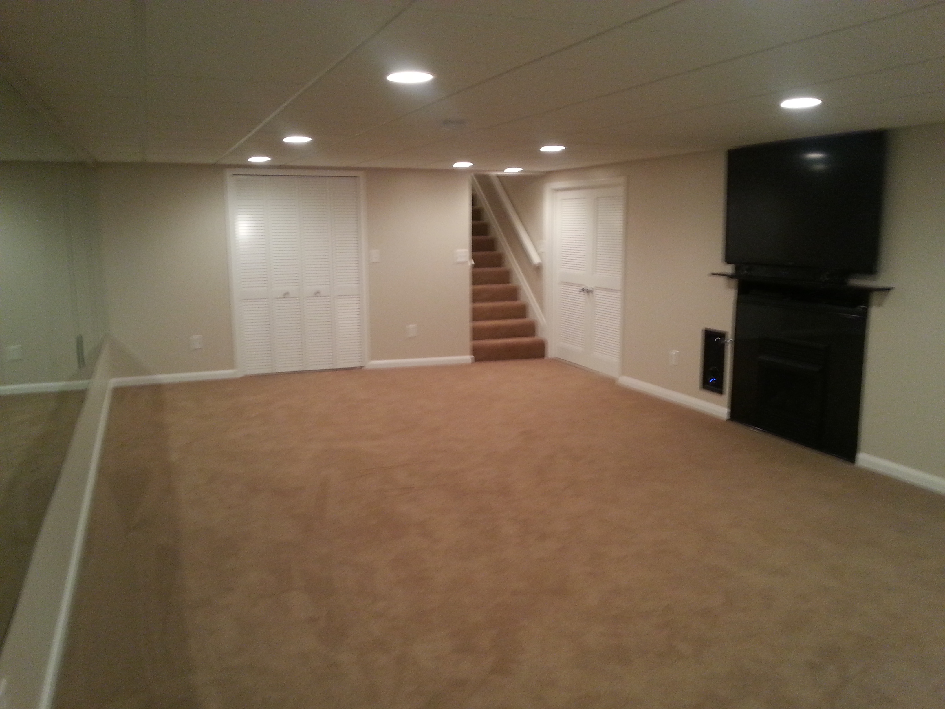 Finished Basement Carpet Trim Drop Down Ceiling Lighting And