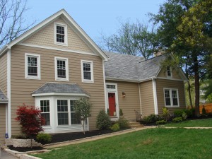 Hardie Siding Install, Bay Window Build, Webster Groves, MO, khaki brown